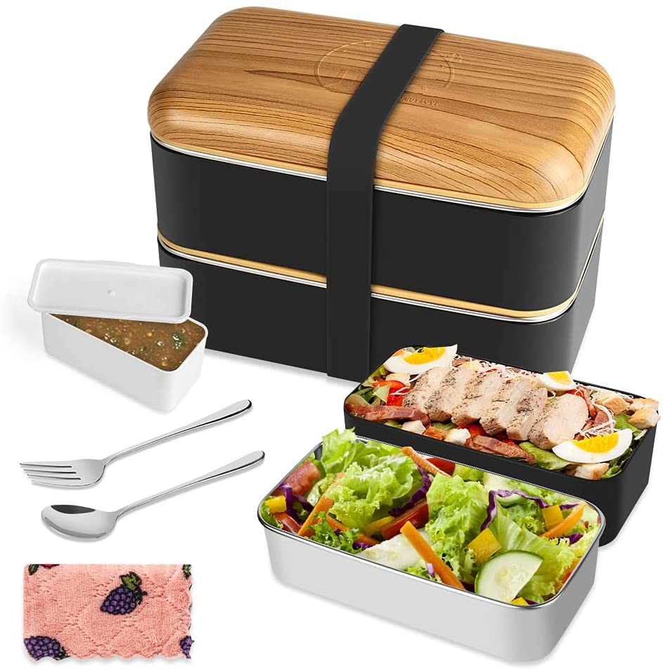 Windfall Stackable Lunch Box, Stainless Steel Thermal Insulated Bento Lunch Container, Leakproof Food Storage Container for Office Kids Bento Picnic