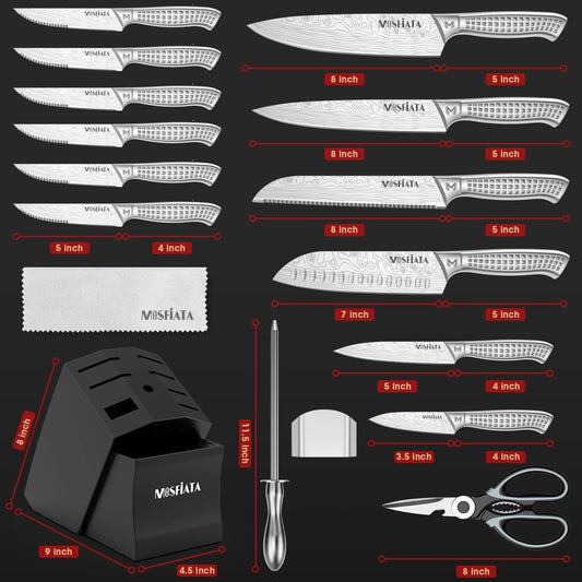 17 Pieces Titanium Knife Set 