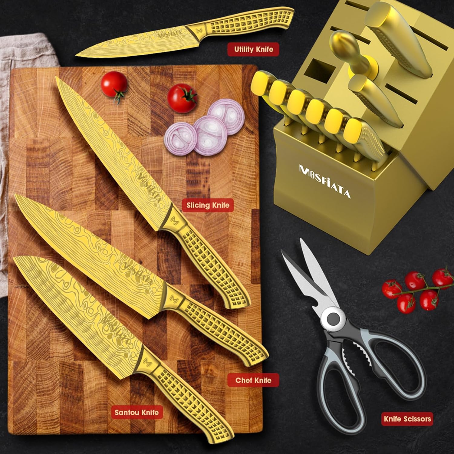 MOSFiATA Professional Damascus Chef Knife Set-3PCS, 8 ''Chef Knife 7”S –  mosfiata