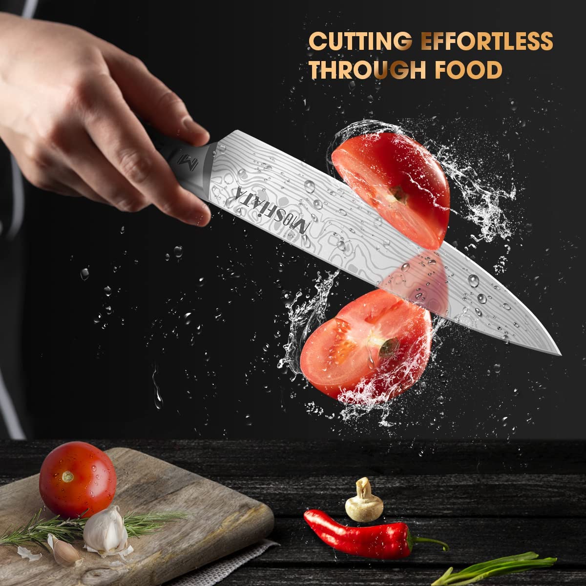  MOSFiATA 5 PCS Chef Knife Set, German High Carbon
